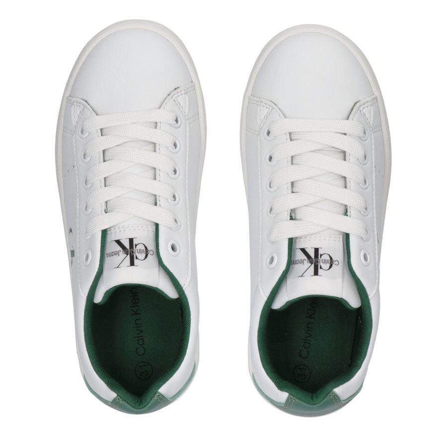 Sneakers stringate minimal logo in contrasto da bambino Calvin Klein | V3X9820821355A494